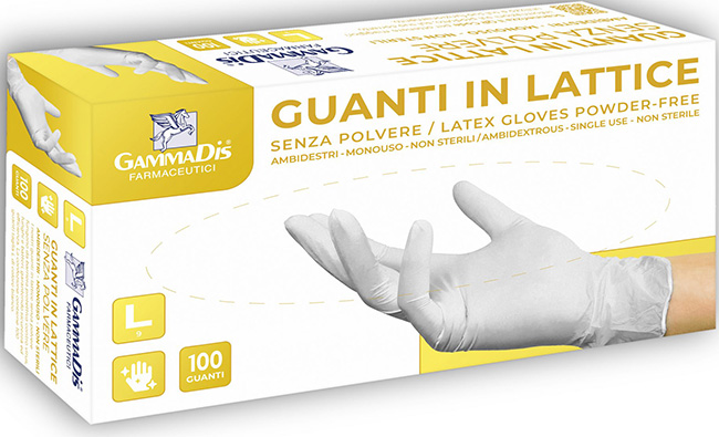 GUANTI LATTICE SENZA POLVERE SMALL 100 PEZZI GAMMADIS - maxifarmacia.it