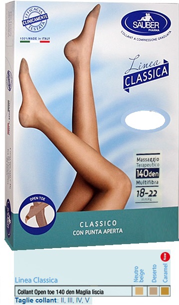 SAUBER COLLANT OPEN TOE MAGLIA LISCIA 140 DEN COLORE NEUTRO BEIGE TAGLIA 3 LINEA CLASSICA - maxifarmacia.it