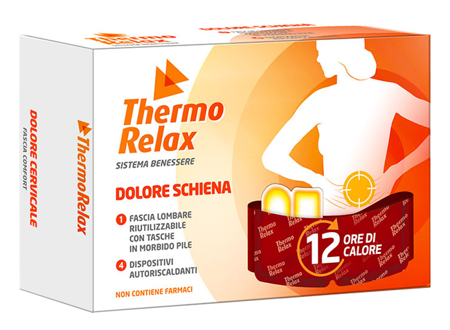 THERMORELAX FASCIA LOMBARE DOLORE SCHIENA+4 DISPOSITIVI AUTORISCALDANTI - maxifarmacia.it