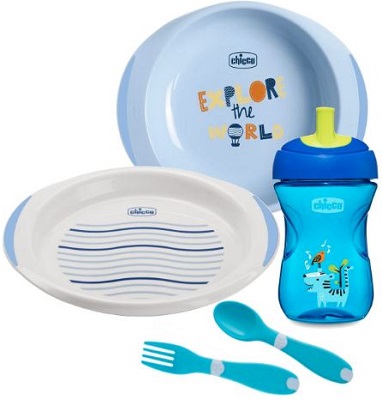 CHICCO SET PAPPA 12 MESI+ AZZURRO - maxifarmacia.it
