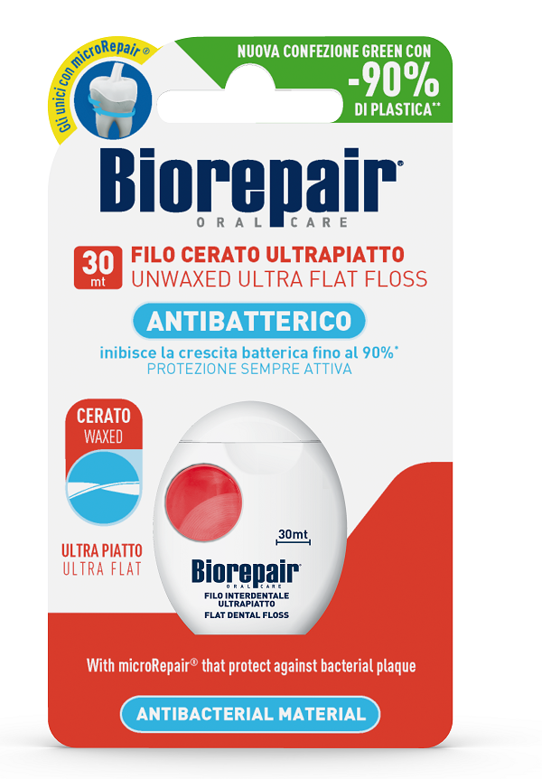 BIOREPAIR ORAL CARE ANTIBATTERICO FILO NON CERATO ULTRAPIATTO DENTI SENSIBILI 25+5 METRI - maxifarmacia.it