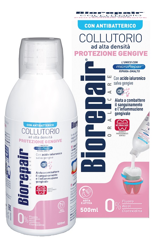 BIOREPAIR ORAL CARE COLLUTORIO ALTA INTENSITA' CON ANTIBATTERICO PROTEZIONE GENGIVE 500 ML - maxifarmacia.it