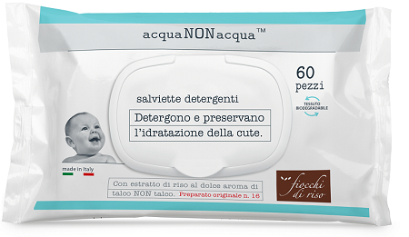 FIOCCHI DI RISO ACQUA NON ACQUA SALVIETTE DETERGENTI 60 PEZZI - maxifarmacia.it