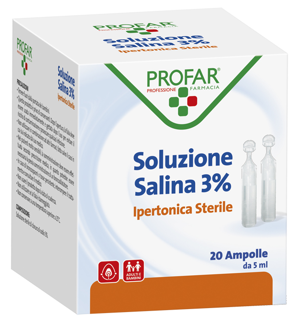 SOLUZIONE IPERTONICA 3% PROFAR 5 ML 20 PEZZI - maxifarmacia.it