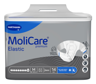 PANNOLINO MUTANDINA MOLICARE PREMIUM ELASTIC CON ALI ELASTICIZZATE 10 GOCCE M 14 PEZZI - maxifarmacia.it