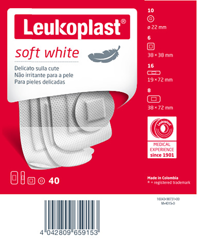 LEUKOPLAST SOFT WHITE 40 PEZZI ASSORTITI - maxifarmacia.it