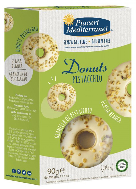 PIACERI MEDITERRANEI DONUTS PISTACCHIO 90 G - maxifarmacia.it
