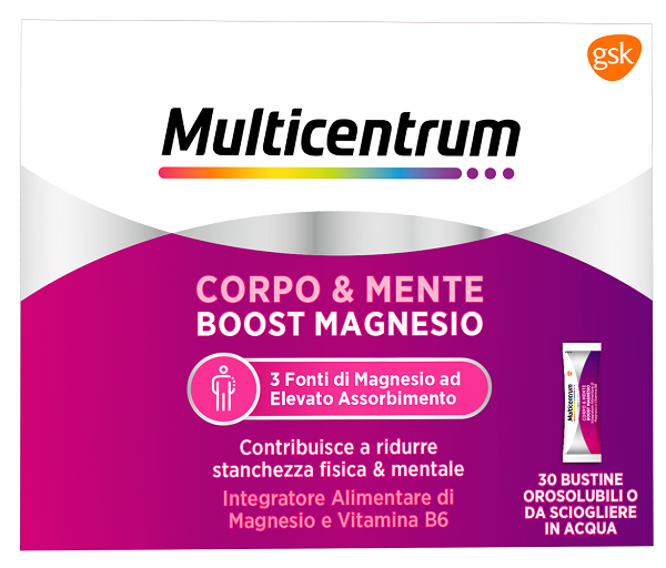 MULTICENTRUM BOOST MAGNESIO 30 BUSTINE - maxifarmacia.it