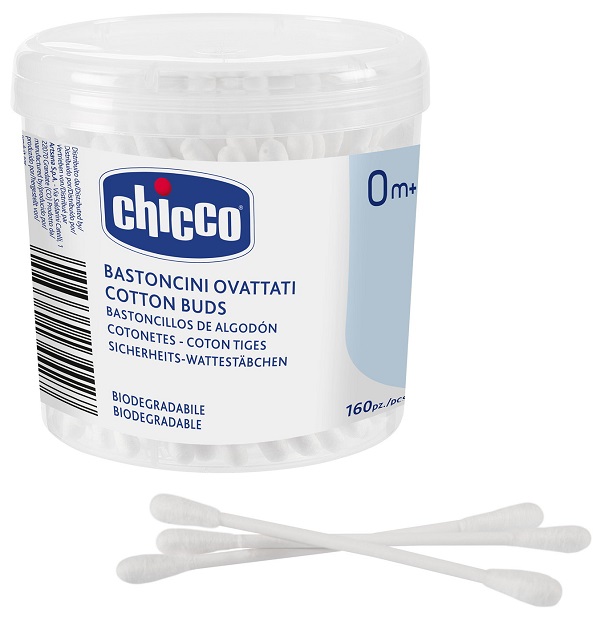 CHICCO 160 BASTONCINI COTONATI OVATTATI - maxifarmacia.it