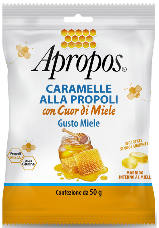 APROPOS CARAMELLE DURE MIELE CUOR DI MIELE 50 G - maxifarmacia.it