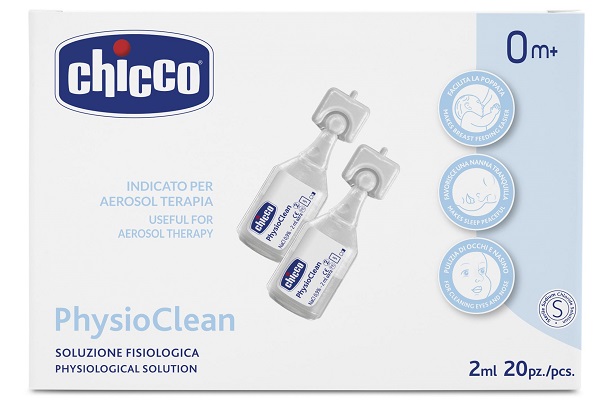 SOLUZIONE FISIOLOGICA PER AEROSOL CHICCO PHYSIOCLEAN 20 X 2 ML - maxifarmacia.it