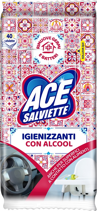 ACE SALVIETTE IGIENIZZANTI ALCOOL 40 PEZZI - maxifarmacia.it