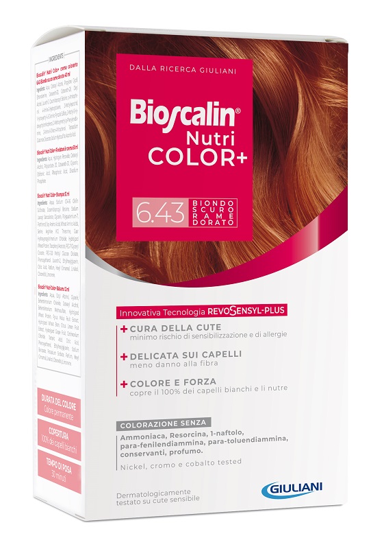 BIOSCALIN NUTRICOLOR+ 6,43 BIONDO SCURO RAME DORATO - maxifarmacia.it