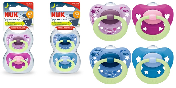 NUK SUCCH SIGNATURE NIGHT SILICONE 0-6 2 PEZZI - maxifarmacia.it