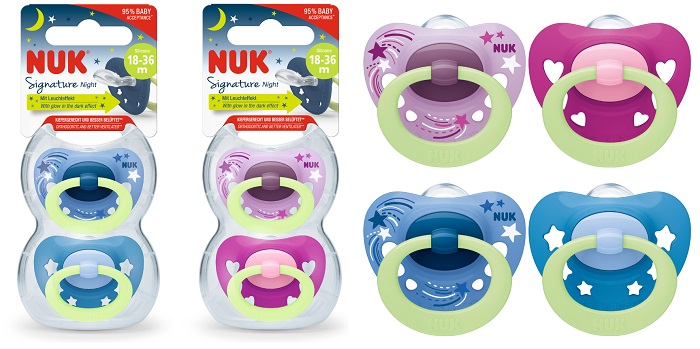 NUK SUCCH SIGNATURE NIGHT SILICONE 18-36 2 PEZZI - maxifarmacia.it