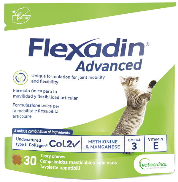 FLEXADIN ADVANCED GATTO TUTTE LE TAGLIE BUSTA DA 30 TAVOLETTE APPETIBILI - maxifarmacia.it