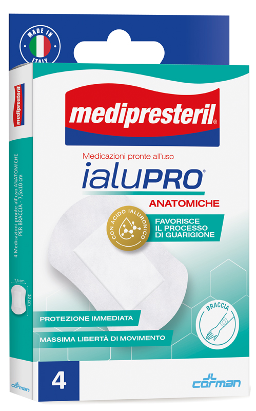 MEDIPRESTERIL IALUPRO BRACCIA 7,5X10 CM 4 PEZZI - maxifarmacia.it