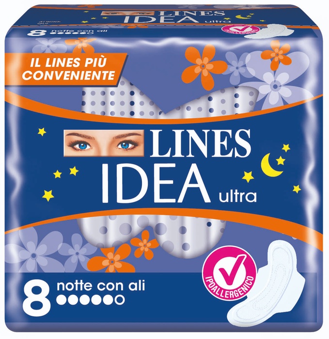 LINES IDEA ULTRA NOTTE ALI 8 PEZZI - maxifarmacia.it
