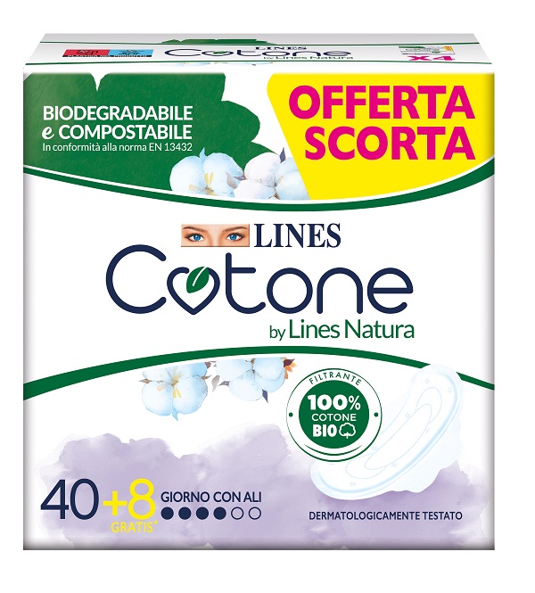 ASSORBENTI LINES COTONE ULTRA QUADRI CON ALI 40 PEZZI+8 GRATIS - maxifarmacia.it