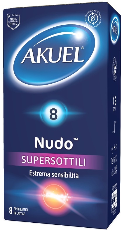 PROFILATTICO AKUEL NUDO SUPERSOTTILE 8 PEZZI - maxifarmacia.it