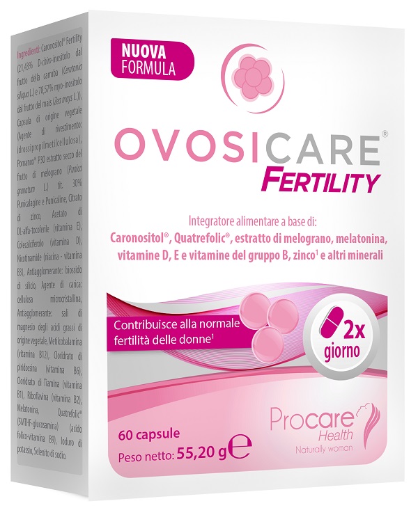 OVOSICARE FERTILITY 60 CAPSULE SENZA GLUTINE NATURALMENTE PRIVO DI LATTOSIO - maxifarmacia.it