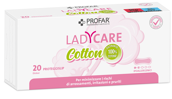 LADYCARE PROTEGGISLIP COTTON IPOALLERGENICI DISTESI 20 PEZZI PROFAR - maxifarmacia.it