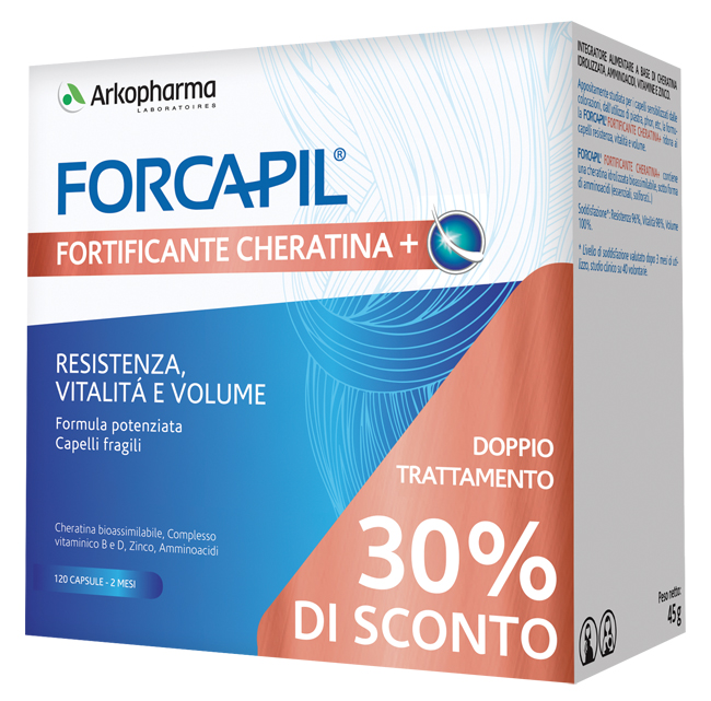 FORCAPIL FORTIFICANTE CHERATINA+ PROMO 120 CAPSULE PREZZO SPECIALE - maxifarmacia.it