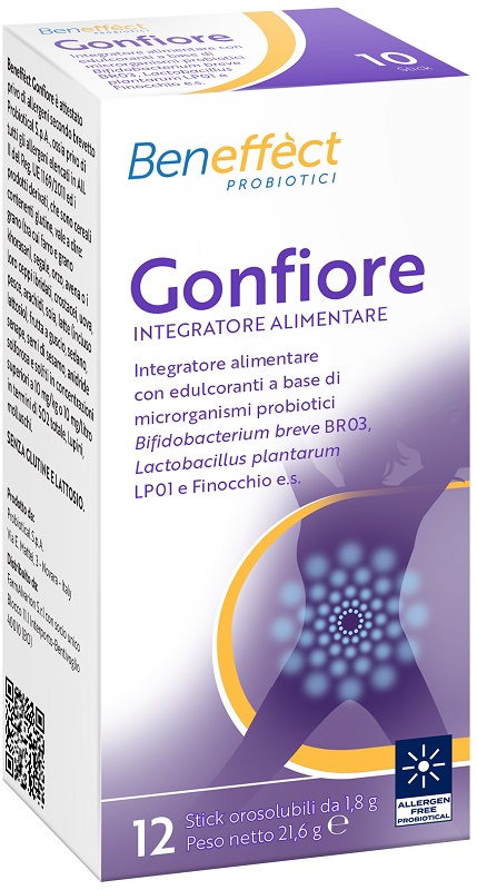 BENEFFECT GONFIORE 12 STICK OROSOLUBILI DA 1,8 G - maxifarmacia.it