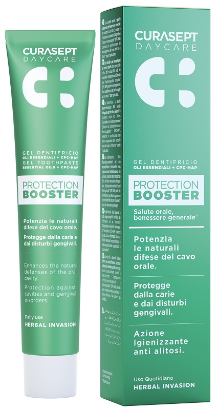 CURASEPT DAYCARE DENTIFRICIO PROTECTION BOOSTER HERBAL INVASION 75 ML - maxifarmacia.it