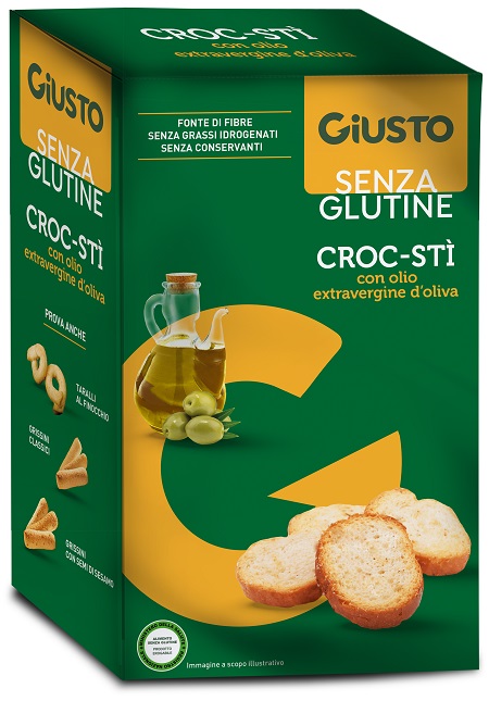 GIUSTO SENZA GLUTINE CROC-STI' CON OLIO EXTRAVERGINE D'OLIVA 100 G - maxifarmacia.it