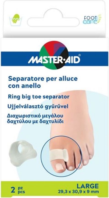 SEPARATORE ALLUCE MASTER-AID FOOTCARE CON ANELLO SMALL 2 PEZZI D3 - maxifarmacia.it