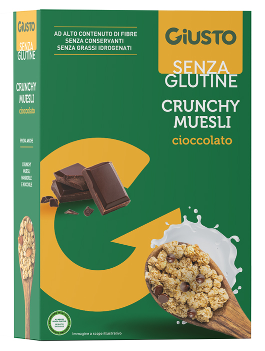 GIUSTO SENZA GLUTINE MUESLI AVENA E CIOCCOLATO 375 G - maxifarmacia.it