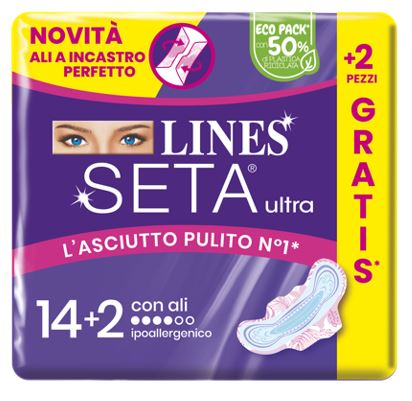 LINES SETA ULTRA ASSORBENTI ALI CP 14+2 PEZZI - maxifarmacia.it