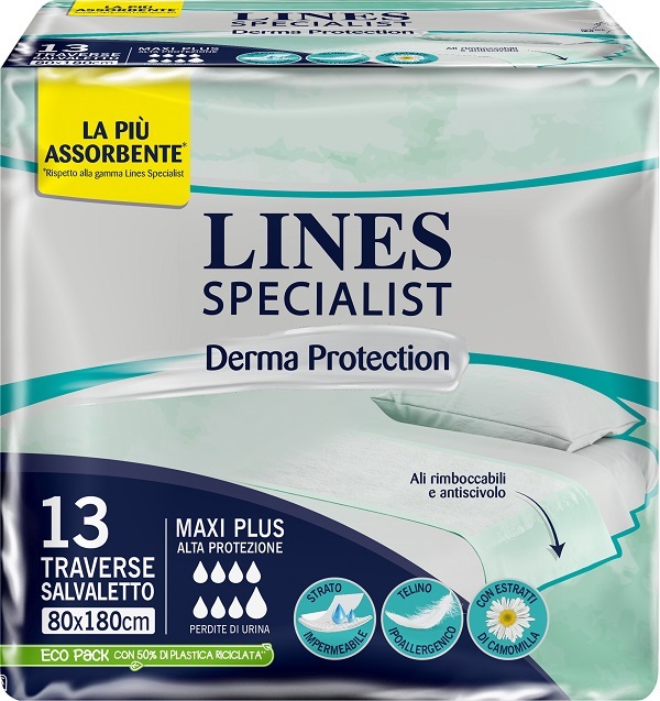TRAVERSA PER INCONTINENZA LINES SPECIALIST DERM AP 80X180 13 PEZZI - maxifarmacia.it