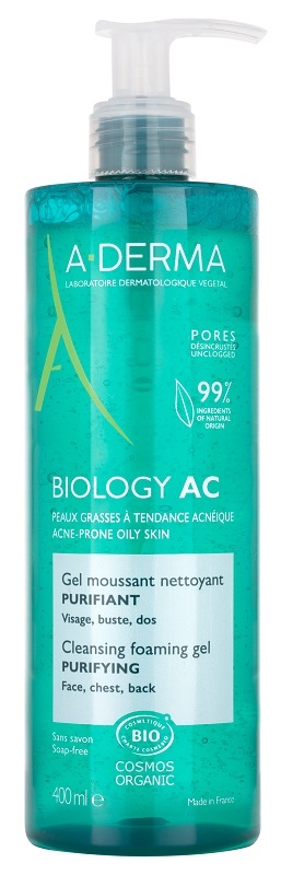 ADERMA BIOLOGY AC GEL DETERGENTE SCHIUMOGENO PURIFICANTE 400 ML - maxifarmacia.it