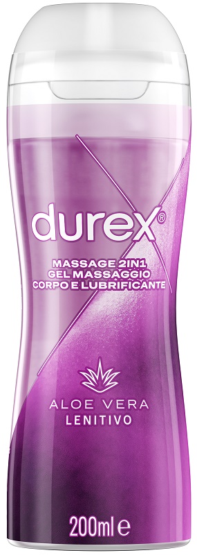 DUREX MASSAGE 2 IN 1 GEL MASSAGGIO CORPO E LUBRIFICANTE ALOE VERA 200 ML - maxifarmacia.it