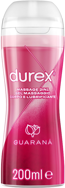 DUREX MASSAGE 2 IN 1 GEL MASSAGGIO CORPO E LUBRIFICANTE GUARANA' 200 ML - maxifarmacia.it