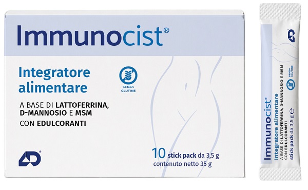 IMMUNOCIST 10 STICK PACK DA 3,5 G CON EDULCORANTI SENZA GLUTINE - maxifarmacia.it