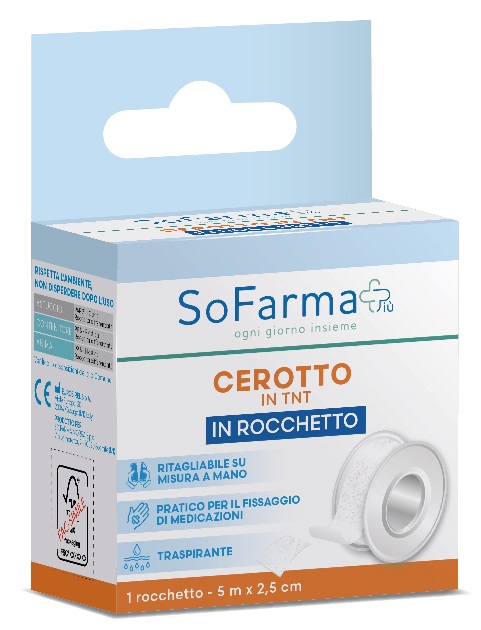 ROCCHETTO TESSUTO NON TESSUTO M 5X2,5 CM SOFARMAPIU' - maxifarmacia.it