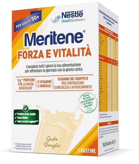 MERITENE FORZA E VITALITA' VANIGLIA 5 BUSTINE DA 30 G - maxifarmacia.it