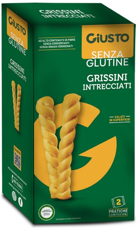 GIUSTO SENZA GLUTINE INTRECCIATI GRISSINI 150 G - maxifarmacia.it
