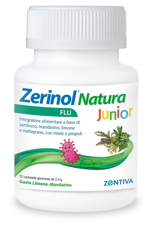 ZERINOL NATURA FLU JUNIOR 20 CARAMELLE GOMMOSE - maxifarmacia.it