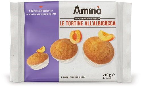 AMINO' LE TORTINE ALBICOCCA 4 PEZZI DA 52,5 G - maxifarmacia.it