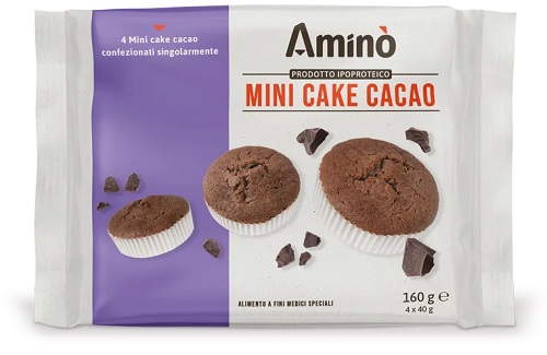 AMINO' MINI CAKE CACAO 4 PEZZI DA 40 G - maxifarmacia.it
