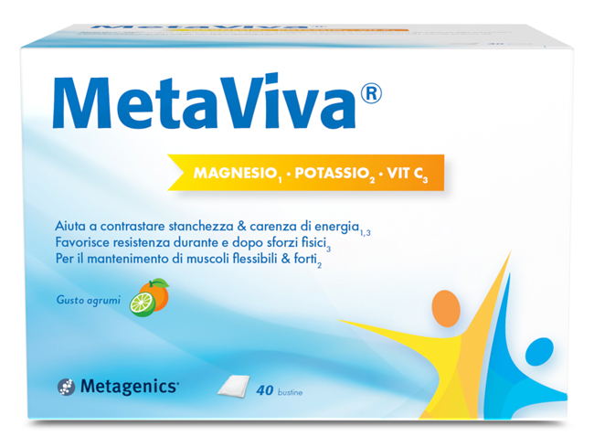 METAVIVA MAGNESIO/POTASSIO/VITAMINA C 40 BUSTINE - maxifarmacia.it