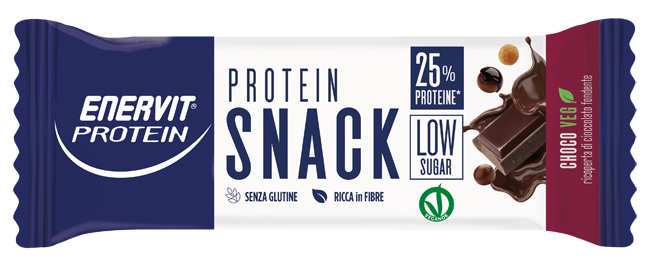 ENERVIT PROTEIN SNACK CHOCO VEG LOW SUGAR 33 G X 25 PEZZI - maxifarmacia.it