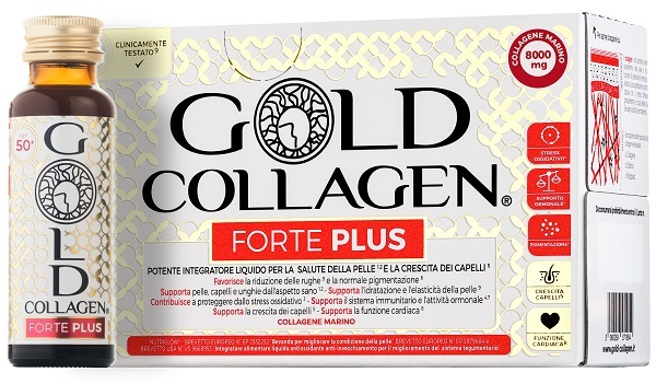 GOLD COLLAGEN FORTE PLUS 10 FLACONCINI DA 50 ML 8G COLLAGENE - maxifarmacia.it