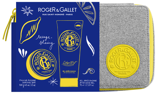 ROGER & GALLET TROUSSE NATALE UOMO KIT RASATURA 1 SHAVING BAR 100 G + 1 DOPOBARBA 75 ML - maxifarmacia.it