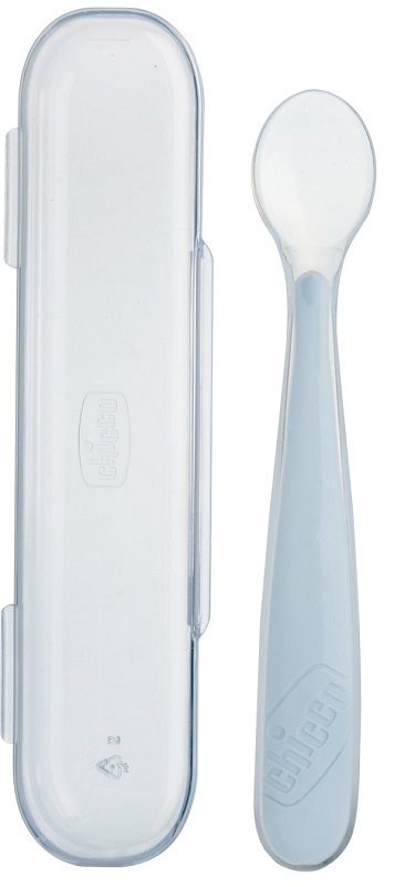 CHICCO CUCCHIAIO SILICONE CON CASE GRIGIO 6 MESI+ - maxifarmacia.it