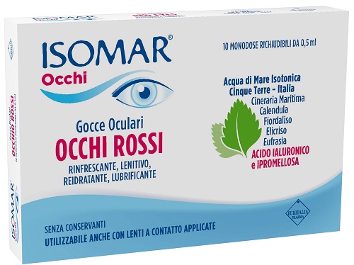 ISOMAR OCCHI ROSSI GOCCE OCULARI ACIDO IALURONICO 0,20% 10 FLACONCINI - maxifarmacia.it